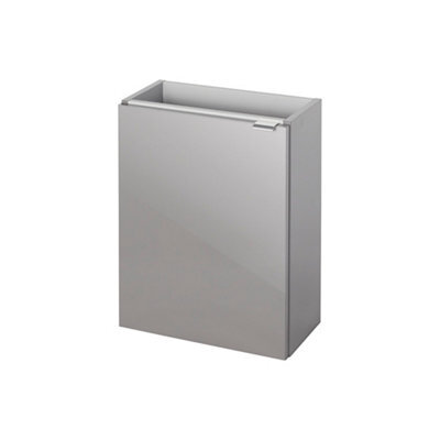 GoodHome Imandra Gloss Anthracite Single Wall-Mounted Bathroom Cloakroom Unit (H) 550mm (W) 43.6mm - image 1