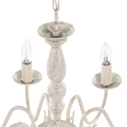 Wyld And Coco Glam Vintage 8-Light Pendant Lamp, White And Gold Iron Vintage Glamour, 660mm Dia, 1000mm Drop - thumbnail 5
