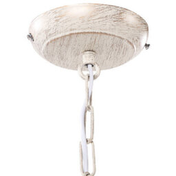 Wyld And Coco Glam Vintage 8-Light Pendant Lamp, White And Gold Iron Vintage Glamour, 660mm Dia, 1000mm Drop - thumbnail 4