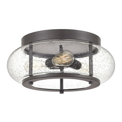 Elegant Old Bronze Led Flush Light For Low Ceilings - 1 Bulb E27 60W