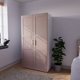 Atomia Modern Matt Antique Rose Double Wardrobe (H)1875mm (W)1000mm (D)580mm - thumbnail 1