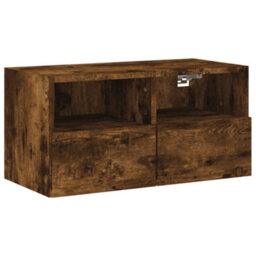 Berkfield Durable Tv Wall Cabinet Smoked Oak 60X30X30 Cm Engineered Wood - thumbnail 1