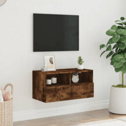 Berkfield Durable Tv Wall Cabinet Smoked Oak 60X30X30 Cm Engineered Wood - thumbnail 3