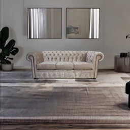 Chesterfield 3 Seater Sofa Senso Oyster Velvet Fabric In Classic Style - thumbnail 4