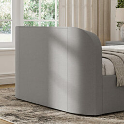 Copenhagen Upholstered Ottoman Tv Bed Mid Grey - Double Bed Frame Only - thumbnail 4