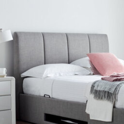 Copenhagen Upholstered Ottoman Tv Bed Mid Grey - Double Bed Frame Only - thumbnail 6