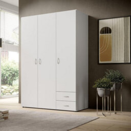 Arte Elegant Stella Trading Base Hinged Door Wardrobe W1210mm H1760mm D510mm - White Matt, Ample Storage, Versatile Design - thumbnail 2