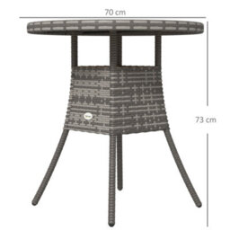 Outsunny Outdoor Pe Rattan Dining Table W/ Wood-Plastic Composite Top, Natural - thumbnail 3