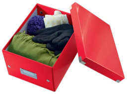 Leitz Wow Click & Store Red Storage Box With Label Holder Small - thumbnail 2