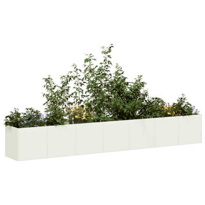 Berkfield Planter White 280X40X40 Cm Cold-Rolled Steel - image 1