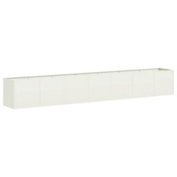 Berkfield Planter White 280X40X40 Cm Cold-Rolled Steel - thumbnail 2