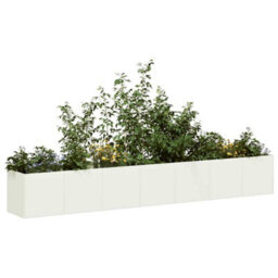 Berkfield Planter White 280X40X40 Cm Cold-Rolled Steel - thumbnail 1