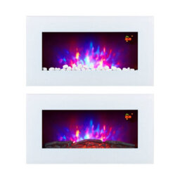 2026 Truflame™ 73Cm Wide Wall Mounted Flat White Glass Electric Fire With Glow Sides - thumbnail 5