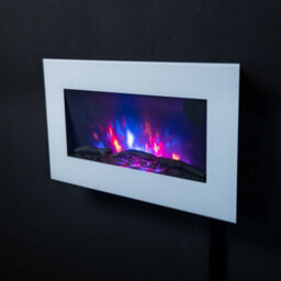 2026 Truflame™ 73Cm Wide Wall Mounted Flat White Glass Electric Fire With Glow Sides - thumbnail 1
