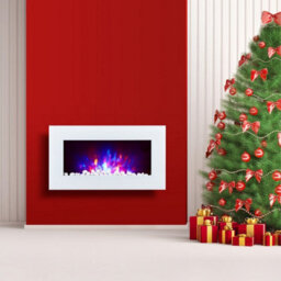 2026 Truflame™ 73Cm Wide Wall Mounted Flat White Glass Electric Fire With Glow Sides - thumbnail 4