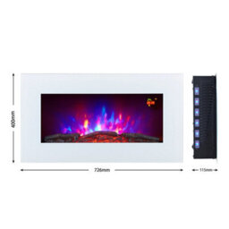 2026 Truflame™ 73Cm Wide Wall Mounted Flat White Glass Electric Fire With Glow Sides - thumbnail 2