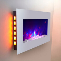 2026 Truflame™ 73Cm Wide Wall Mounted Flat White Glass Electric Fire With Glow Sides - thumbnail 3