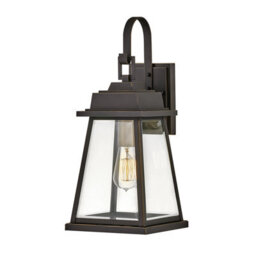Luminosa Lighting Elstead Hinkley Bainbridge Outdoor Wall Lantern Oil Rubbed Bronze With Heritage Brass Accents, Ip44