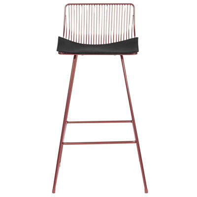 Wyld And Coco Rose-Gold Counter-Height Bar Chairs 2-Pack With Padded Faux Leather Seats - image 1