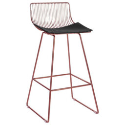 Wyld And Coco Rose-Gold Counter-Height Bar Chairs 2-Pack With Padded Faux Leather Seats - thumbnail 4