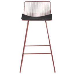 Wyld And Coco Rose-Gold Counter-Height Bar Chairs 2-Pack With Padded Faux Leather Seats - thumbnail 1