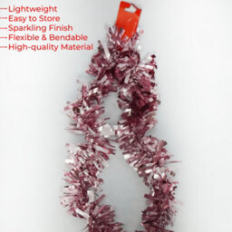 Neel Blue 2M X 9Cm Soft & Bright Christmas Tinsel Garland For Xmas Tree & Home Decorations, Pink - thumbnail 4