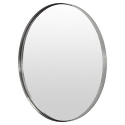 Pacific Lifestyle Round Wall Mirror Silver Metal Slim Frame 100Cm Contemporary - thumbnail 7