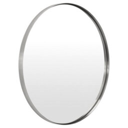 Pacific Lifestyle Round Wall Mirror Silver Metal Slim Frame 100Cm Contemporary - thumbnail 8