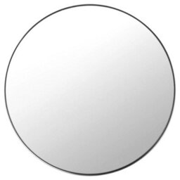 Pacific Lifestyle Round Wall Mirror Silver Metal Slim Frame 100Cm Contemporary - thumbnail 2
