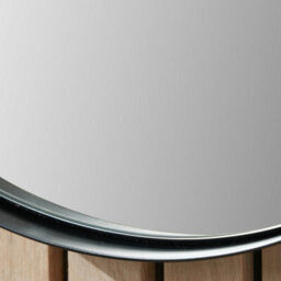 Pacific Lifestyle Round Wall Mirror Silver Metal Slim Frame 100Cm Contemporary - thumbnail 4