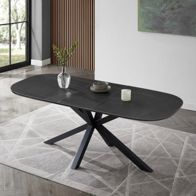 Home Detail Violet Extending Black Sintered Stone Ceramic Dining Table - image 1