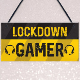 Red Ocean Novelty Lockdown Gamer Sign Boys Bedroom Sign Man Cave Lockdown Gamer Gift - thumbnail 3
