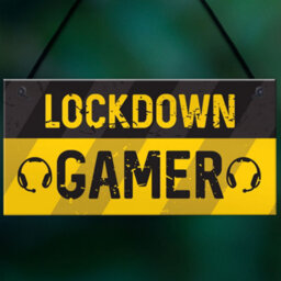 Red Ocean Novelty Lockdown Gamer Sign Boys Bedroom Sign Man Cave Lockdown Gamer Gift - thumbnail 5