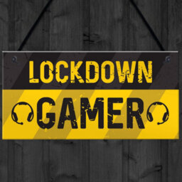Red Ocean Novelty Lockdown Gamer Sign Boys Bedroom Sign Man Cave Lockdown Gamer Gift - thumbnail 4