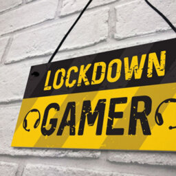 Red Ocean Novelty Lockdown Gamer Sign Boys Bedroom Sign Man Cave Lockdown Gamer Gift - thumbnail 7