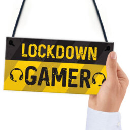 Red Ocean Novelty Lockdown Gamer Sign Boys Bedroom Sign Man Cave Lockdown Gamer Gift - thumbnail 6