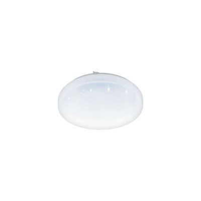 Eglo Frania-S Round White Metal And Plastic With Crystal Effect Integrated Led Flush Light, (D) 28Cm - image 1