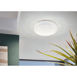 Eglo Frania-S Round White Metal And Plastic With Crystal Effect Integrated Led Flush Light, (D) 28Cm - thumbnail 2