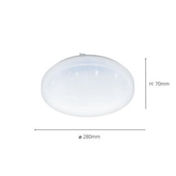 Eglo Frania-S Round White Metal And Plastic With Crystal Effect Integrated Led Flush Light, (D) 28Cm - thumbnail 3