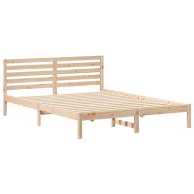 Berkfield Modern With Headboard Brown 160 X 210 Cm Solid Pine Wood - image 1