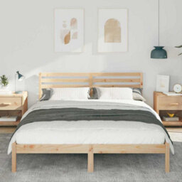 Berkfield Modern With Headboard Brown 160 X 210 Cm Solid Pine Wood - thumbnail 4