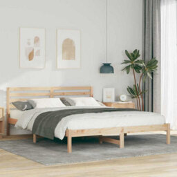 Berkfield Modern With Headboard Brown 160 X 210 Cm Solid Pine Wood - thumbnail 2