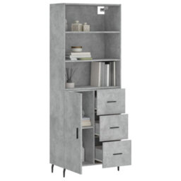 Berkfield Highboard Concrete Grey 69.5X34X180 Cm Engineered Wood - thumbnail 3