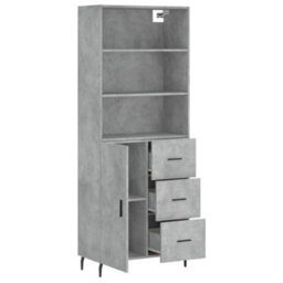 Berkfield Highboard Concrete Grey 69.5X34X180 Cm Engineered Wood - thumbnail 4