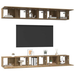 Berkfield Modern Tv Cabinet 6 Pcs Artisan Oak 60 X 30 X 35 Cm Engineered Wood - thumbnail 3