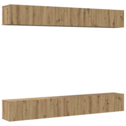 Berkfield Modern Tv Cabinet 6 Pcs Artisan Oak 60 X 30 X 35 Cm Engineered Wood - thumbnail 1