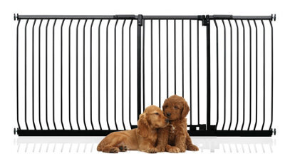 Bettacare Extra Tall Elite Dog Gate, 216Cm - 225Cm, Matt Black, Extra Tall 96.8Cm In Height, Pressure Fit Pet Gate - image 1