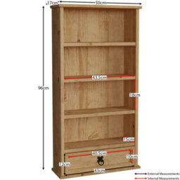 Lassic Vida Designs Corona 1 Drawer Dvd Rack Media Storage Bookcase - thumbnail 2