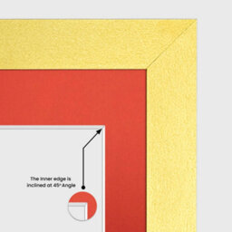 AK Frames 20X16 Gold Sleek Multi Photo Frame With Poppy Red Mount - Holds 9 Apertures (2X) 7X5, (7X) 6X4 Photos - thumbnail 7