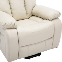 More4Homes Chester Dual Motor Electric Rise Recliner Bonded Leather Armchair Electric Lift Riser Chair (Cream) - thumbnail 5